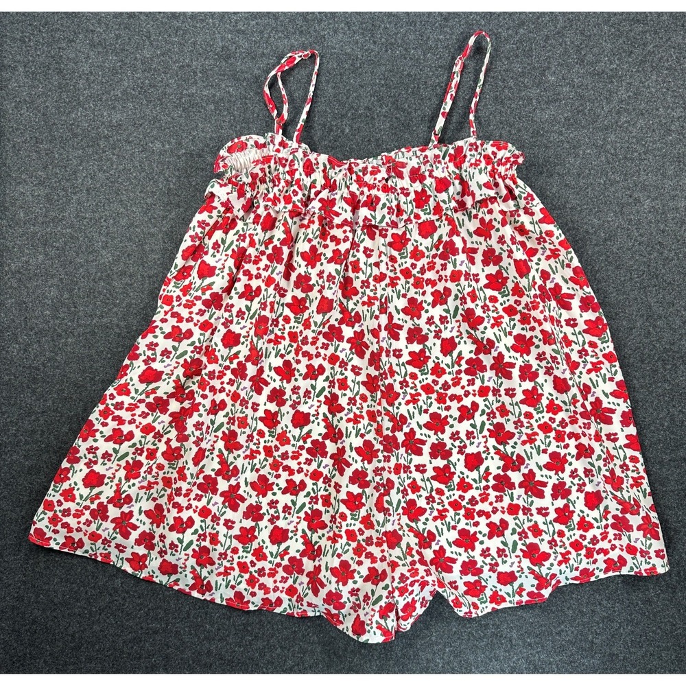 Idem Ditto Orange Multi‎ Floral Romper Tie Shoulder Size Small